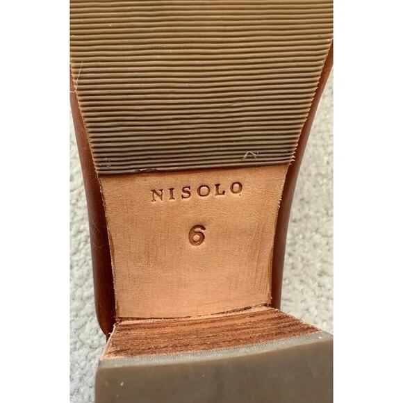 Nisolo All Day Slip On Heeled Mule Brown Leather 6 - Picture 9 of 10
